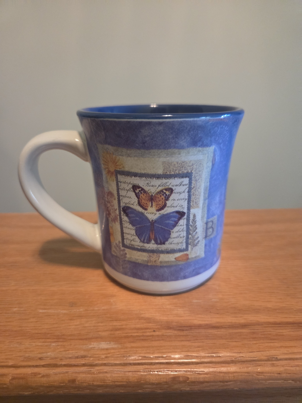 FREE with Purchase - Blue Butterfly Ceramic Coffee Mug - Blue